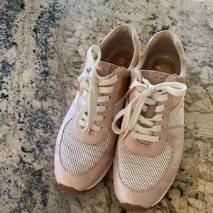Michael Kors Allie leather Trainer Sneakers Rose Gold/Gold Size 9.5M